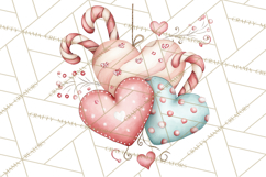 Pastel Candy Canes and Sweet Treats Clipart PNG, Pink Mint Product Image 2