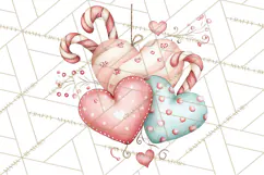 Pastel Candy Canes and Sweet Treats Clipart PNG, Pink Mint Product Image 2