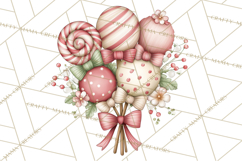Pastel Candy Canes and Sweet Treats Clipart PNG, Pink Mint Product Image 3