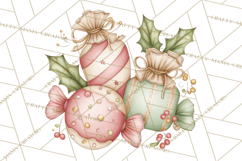 Pastel Candy Canes and Sweet Treats Clipart PNG, Pink Mint Product Image 2