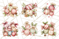 Pastel Candy Canes and Sweet Treats Clipart PNG, Pink Mint Product Image 2