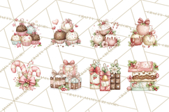 Pastel Candy Canes and Sweet Treats Clipart PNG, Pink Mint Product Image 7