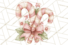 Pastel Candy Canes and Sweet Treats Clipart PNG, Pink Mint Product Image 4