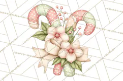 Pastel Candy Canes and Sweet Treats Clipart PNG, Pink Mint Product Image 5