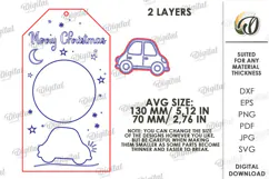Christmas Candy Gift Tag Laser Cut. Merry Christmas SVG Product Image 2