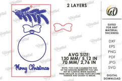 Christmas Candy Gift Tag Laser Cut. Merry Christmas SVG Product Image 2