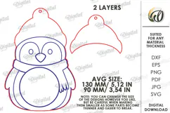 Christmas Candy Gift Tag Laser Cut. Penguin. Christmas SVG Product Image 2