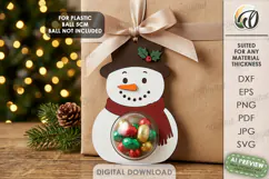 Christmas Candy Gift Tag Laser Cut. Snowman. Christmas SVG Product Image 1