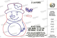 Christmas Candy Gift Tag Laser Cut. Snowman. Christmas SVG Product Image 2
