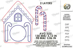 Christmas Candy Gift Tag Laser Cut. Christmas House SVG Product Image 2