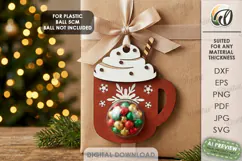 Christmas Candy Gift Tag Laser Cut. Hot Cocoa Mug SVG Product Image 1