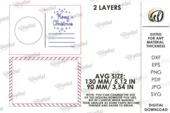 Christmas Candy Gift Tag Laser Cut. Christmas Envelope SVG Product Image 2