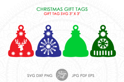 Christmas woolen cap gift tag SVG
