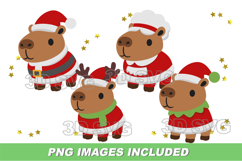 Christmas Capybara Elements 3D SVG and Clipart Product Image 4