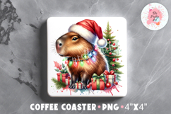 Funny Christmas Square Coaster, Coffee Square Coaster Sublimation Png, Square Coaster Png