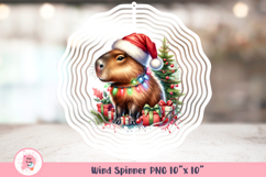 Christmas Capybara  Wind Spinner, Door Hanger Png, Keychain Png, Christmas Sublimation Png 