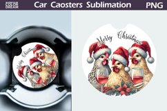 Merry Christmas Car Coaster| Retro Christmas Chicken Coaster Product Image 1