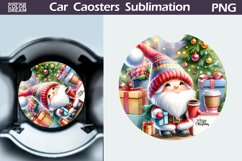 Christmas Gnome Car Coaster | Christmas Round Coaster Product Image 1