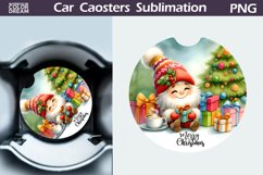 Christmas Gnome Car Coaster | Christmas Round Coaster Product Image 1