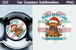 Christmas Car Coaster | Christmas Quote Round Coaster Product Image 1