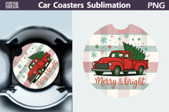 Christmas Car Coaster | Christmas Quote Round Coaster Product Image 1
