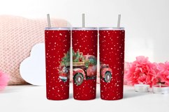 Watercolor Christmas car Tumbler sublimation Product Image 1