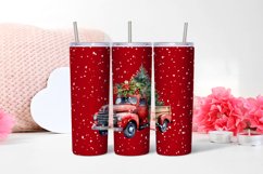Watercolor Christmas car Tumbler sublimation Product Image 1
