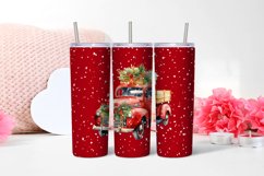 Watercolor Christmas car Tumbler sublimation Product Image 1