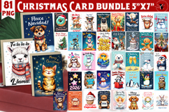 Christmas Card Bundle | Cute animals Merry Christmas card Product Image 2