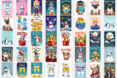 Christmas Card Bundle | Cute animals Merry Christmas card Product Image 4