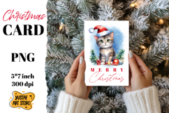 Cute Christmas cat card printable Product Image 1