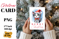Cute Christmas cat card printable Product Image 1