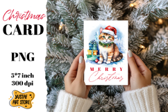 Cute Christmas cat card printable Product Image 1