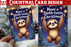 Cute Christmas Card | Christmas Sloth Product Image 1