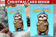 Cute Christmas Card | Christmas Sloth Product Image 1