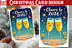 Cute Christmas Card | Christmas champagne Product Image 1
