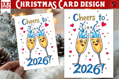 Cute Christmas Card | Christmas champagne Product Image 1