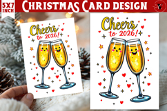 Cute Christmas Card | Christmas champagne Product Image 1