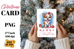 Cute Christmas dog card printable Product Image 1