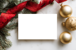 Christmas Greeting Card Mockup with Festive Decor Product Image 1