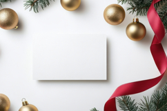 Christmas Greeting Card Mockup with Festive Decor Product Image 1