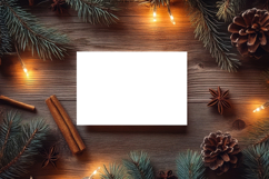 Christmas Greeting Card Mockup with Festive Decor Product Image 1