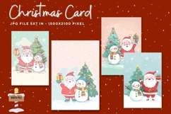 Merry Christmas Card Vintage Winter Snow Greeting Card_4 Product Image 1