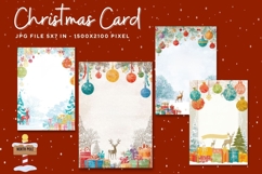 Merry Christmas Card Vintage Winter Snow Greeting Card_11 Product Image 1