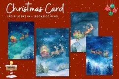 Merry Christmas Card Vintage Winter Snow Greeting Card_12 Product Image 1