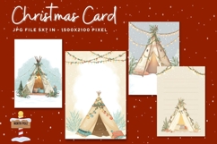 Merry Christmas Card Vintage Winter Snow Greeting Card_17 Product Image 1