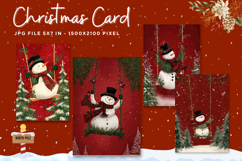 Merry Christmas Card Vintage Winter Snow Greeting Card_80 Product Image 1