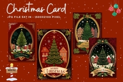 Merry Christmas Card Vintage Winter Snow Greeting Card_23 Product Image 1