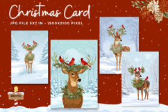 Merry Christmas Card Vintage Winter Snow Greeting Card_65 Product Image 1