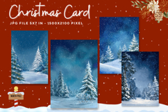 Merry Christmas Card Vintage Winter Snow Greeting Card_21 Product Image 1